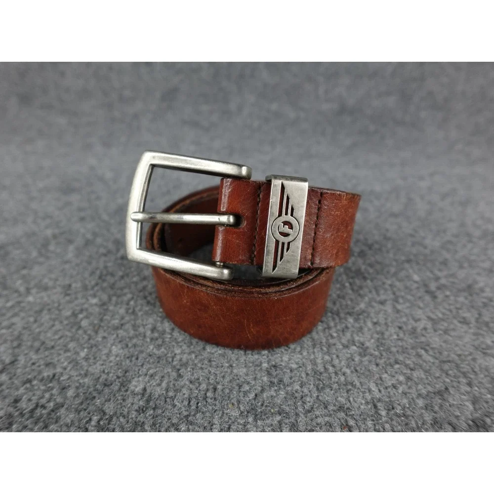 Fossil Men's Brown Leather‎ Belt Silver Buckle Casual Distressed Size 38